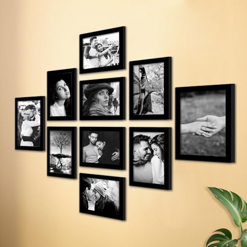 Image of Rousrie Photo Frames For Wall With Acrylic Top, DIY Wall Mount Photo Frames, Different Sizes, Set of 10