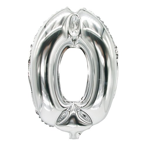 PAPSTAR 24 Folienluftballon 35 cm x 20 cm Silber 0" 86830 Zahlenluftballons Hochzeit Jubiläum Geburtstag Party Feier