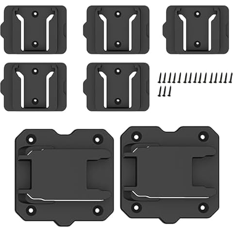 SZWJT-LV 5pcs Battery Holder for Milwaukee M18 18V Batter&2pcs Tool Holders for Milwaukee M18 Battery Drill and Screws Cover