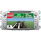 Información del sistema Px6 Android 10 Autoradio Fit para Ford Focus/Mondeo/S MAX/C Ma/Galaxy 【Bulit En Dsp 】 【4G + 64G 】 2 DIN Free Canbus Backup Camera 7 Pulgadas Hdmi 4K Video Dab Volante Bt5.0 4G WiFi Carplay-