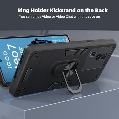 Image of NDCOM for iQOO Neo 7 Back Cover | Premium Protection iQOO Neo7 Back Cover | Enhanced Grip and Shock Absorption iQOO Neo 7 Cover | Ring Holder Case