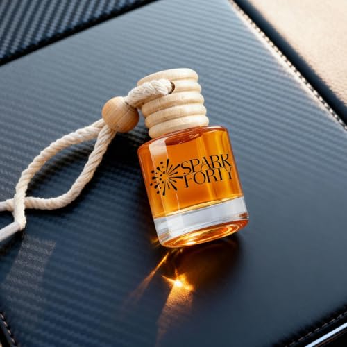 Image of Night Car Air Freshener Hanging | Car Perfume, 0.27 fl oz (8 ml) | 30-Day Luxury Glass Diffuser | Creamy Florals, Soft Woods & Subtle Spice | Long-Lasting Woody Sweet Scent