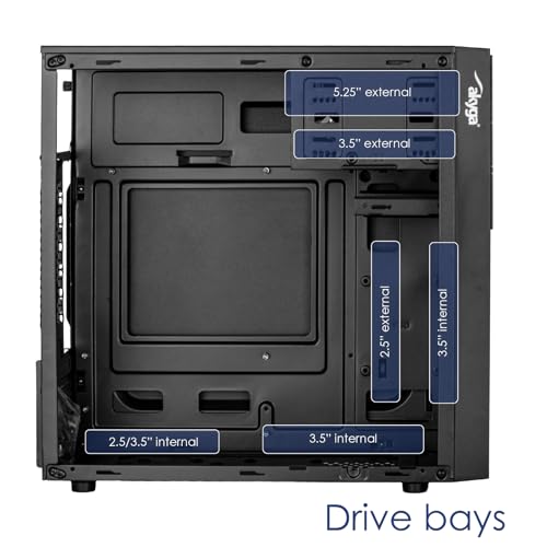 Gabinete para PC Akyga AK19BK Micro Tower - Caja compacta con USB-C, USB 3.0 y audio HD, compatible con Micro ATX, Mini ITX y Flex ATX, para uso en oficina y hogar, sin fuente de alimentación, color negro miniatura 5