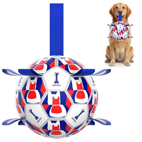 Image of Dog Soccer Ball with Straps, 6 Inch for Small and Medium Dogs, C