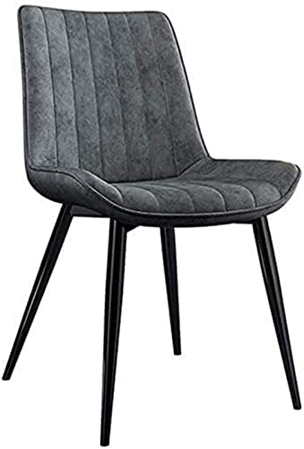 SJIALEN 1 Pcs Modern Kitchen Dining Room Chairs, Metal Frame Living Room Lounge Chairs PU Leather Cushion Backrest Chair Kitchen Chair (Color : Light Gray, Size : 45x43x84cm)