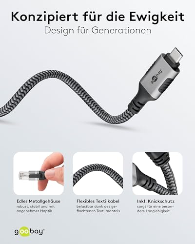 Goobay 70699 USB-C auf RJ45 Ethernet CAT 6 Kabel für stabile kabelgebundene Internetverbindung mit Router / Modem / Netzwerk Switch / Ersetzt USB auf RJ45 Adapter / 1 Gbit/s / 3 Meter