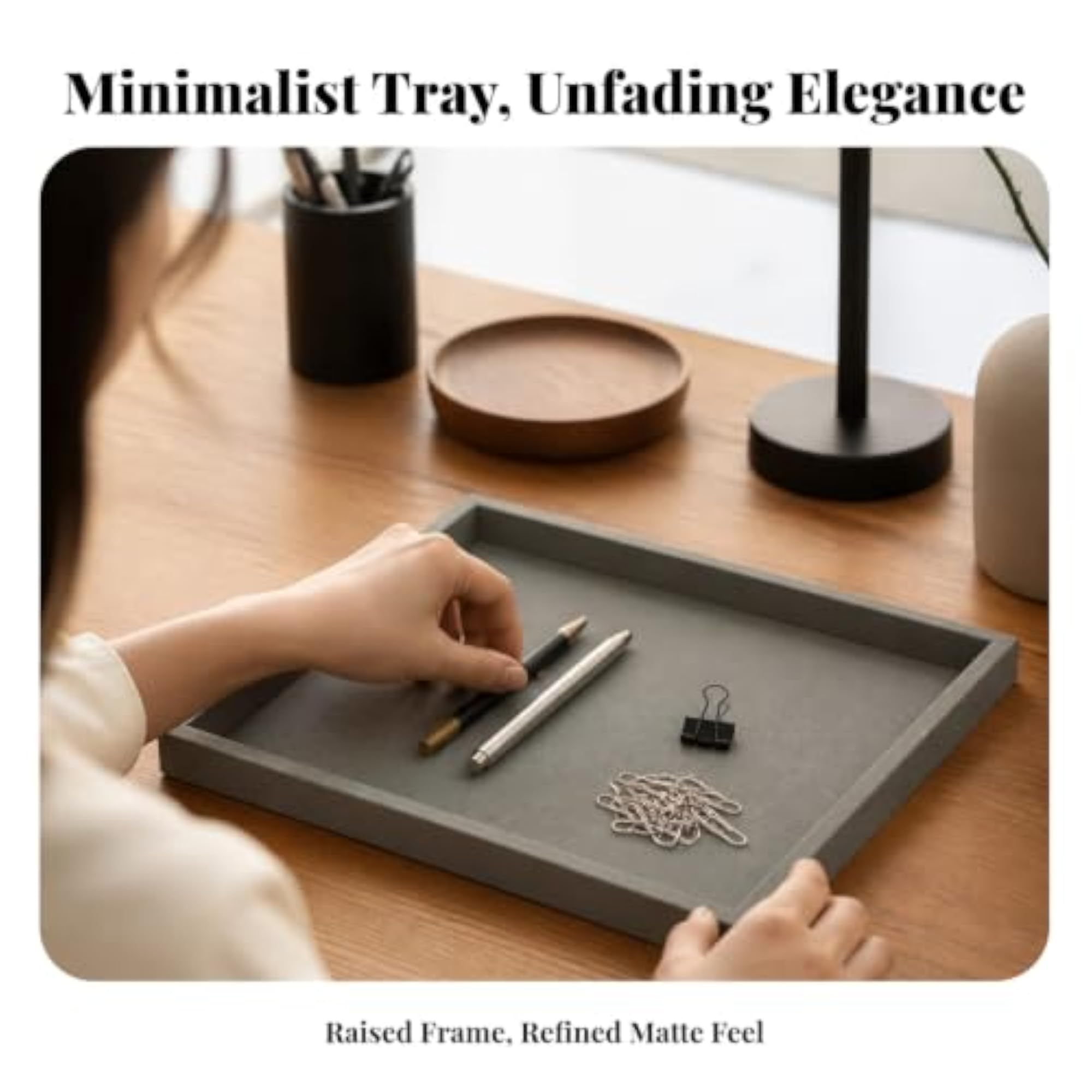 Versatile Wooden Tray with Raised Edges, Decorative Rectangular Tray
