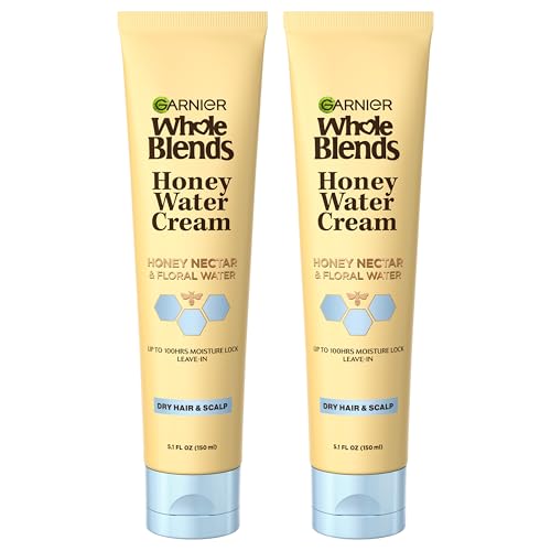 Garnier Whole Blends Honey Water Cream, 100 Hours Moisture Lock, Dry Hair, Scalp, Honey Nectar and Floral Water, Pack of 2