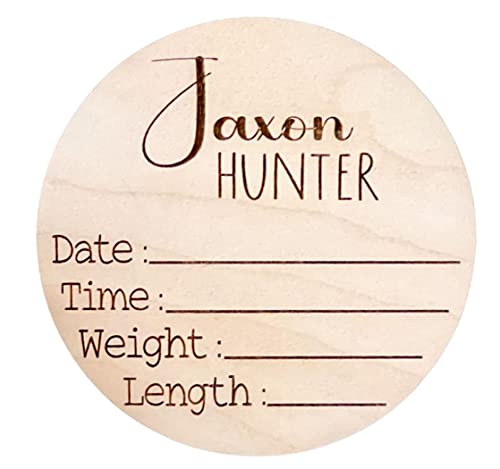 Personalized Newborn Announcement Sign for Hospital - Single Sided - Wooden Birth Announcement Sign - Name Baby Announcement Sign Customized Gender Neutral (Single Sided Name and Blank Stats)