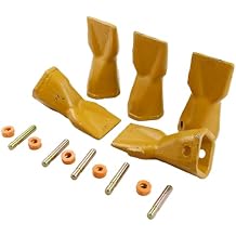 5Pcs Bucket Teeth Penetration Tip 208-5235 201-1238 Compatible with Caterpillar Backhoe DRS230 416D 420D 424D 428D 430D 432D 438D 442D