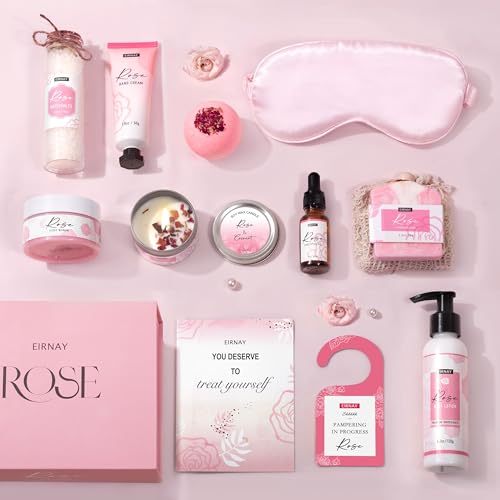 EIRNAY Birthday Gift Baskets Home Spa Relaxing Self Care Gift for Woman Mom Her Sister Wife Auntie Care Package Thank You Gift Bridal Shower for Women Friendship Ideas
