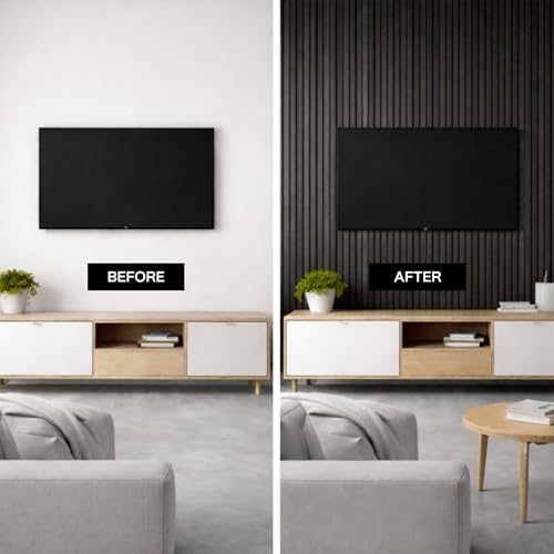 Image of 2-Pack Acoustic Wall Panels - Wood Slat Wall Decor - Soundproof Panels