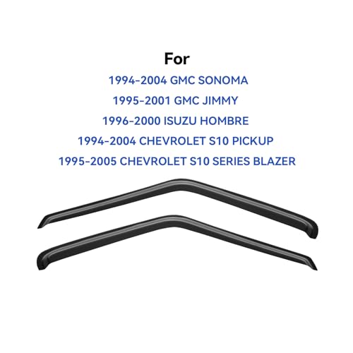Image of Window Visors Rain Guards for 1994-2004 Chevrolet S10 /GMC Sonoma Regular /Extended Cab, Out-Channel Window Vent Wind Deflectors Visors Shades for 95-05 S10 Blazer /S15 Jimmy, 1996-2000 Isuzu Hombre