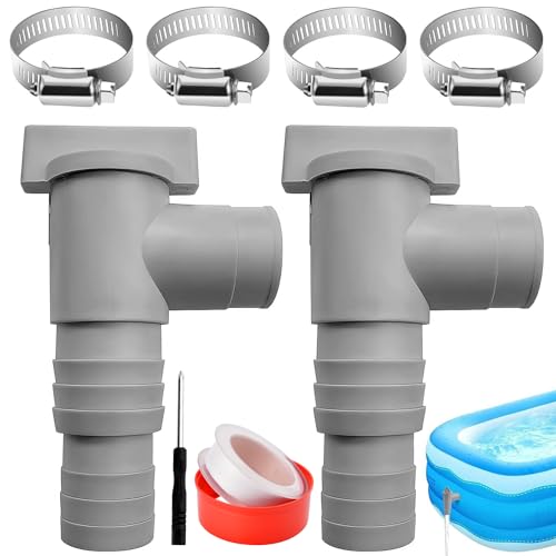 Pipihome Vanne d'entretien/d'arrêt pour Piscine, 2 Pcs Vanne Piscine, Robinet D'arrêt pour Piscine, Tuyau Piscine 32/38mm, Pompe Piscine Hors Sol,...