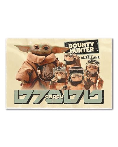 Pyramid International Poster The Mandalorian & Grogu - Bounty Hunter - 91,5 x 61 cm - Décoration murale Star Wars - Poster de film Baby Yoda - Tableau mural...