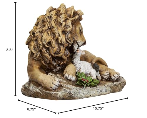 Estatua de León y Cordero 8.5" H Decorativa Religiosa miniatura 7