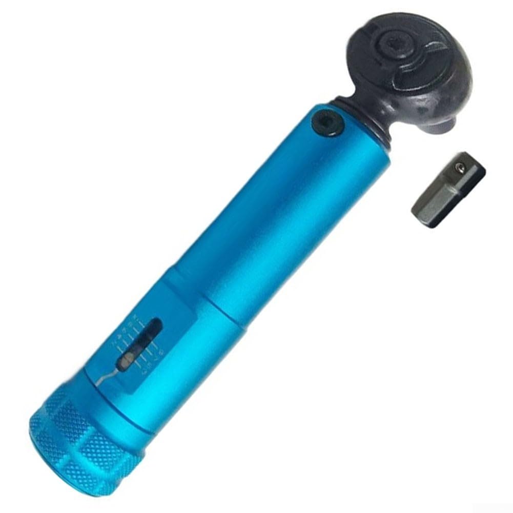 Chiave dinamometrica 2-10Nm 14cm 1/4 adattatore per la manutenzione della bicicletta (blu) | Struttura in metallo blu o rosso, adatta per pinze dei freni e parti in carbonio, misura coppia accurata
