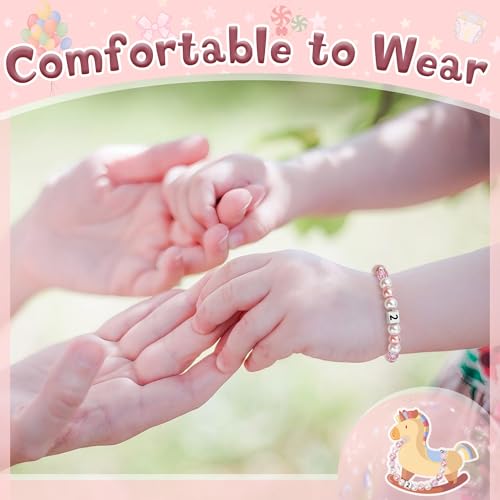 Image of Sereney Birthday Gifts for Girls, Beaded Bracelets as 1 /2 1 2 3 4 5 6 7 8 9 10 11 12 13 14 15 16 Year Old Birthday Gift, Adjustable Cross /Pearl Bracelet as Happy Birthday Gifts for Daughter