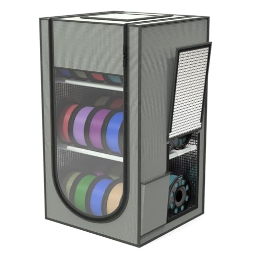 3D Filament Aufbewahrungsbox 3-stöckiges Metall Regal mit transparenter Abdeckung & Trockenmittel Für 30 Rollen (PLA ABS PETG TPU)