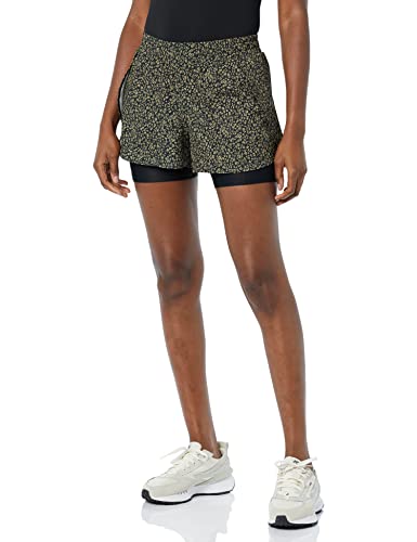 Amazon Essentials Women's Stretch Woven Double Layered Running Short, Black Abstract Floral, Medium #TOP15