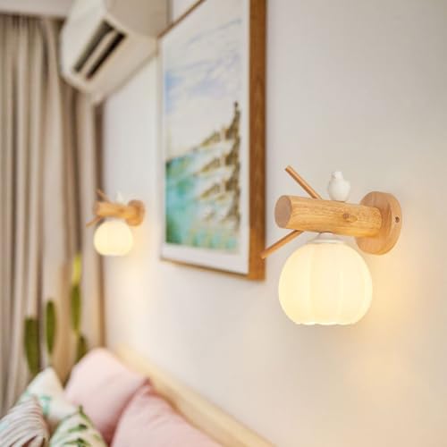 Lámparas de Pared Interior LED Modernas 7W de Madera y Vidrio Tricolor 5
