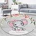 NZOOHY Pink Floral Elephant Personalized Gifts Baby Rugs for Toddler Girls Boys Custom Nursery Rug Soft Non-Slip Mat for Crawling Playing 31.5 in