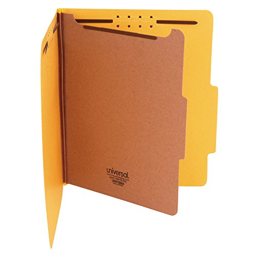 Universal Pressboard Classification Folders, Letter, Four-Section, Yellow, 10/Box (10204) #TOP1