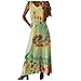 Produktbild Inawayls Sommerkleid Damen Ärmellos Beiläufig Blumen Drucken Strand Lange Maxi Lose Kleid Kurze Ärmel Kleider Maxikleid