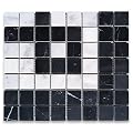 Stone Center Online Carrara White Marble 7x8 Greek Key Mosaic Corner Tile w/Nero Marquina Black Polished Kitchen Bath Wall Floor Backsplash Shower (1 Sheet)
