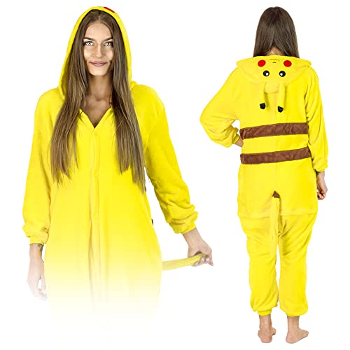Jumpsuit Onesie für Damen und Herren - Sanft Kuschelig Unisex Pyjama - Warme Schlafanzug - Kostüm Einhorn Motiv - Größe 148-160 cm (S) - Biene Cover