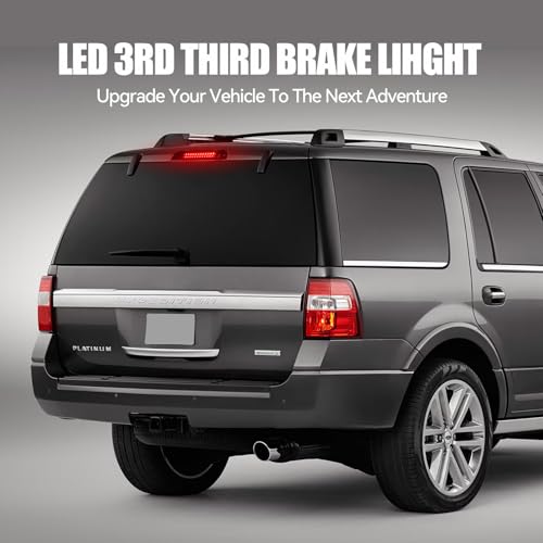 Image of Third 3rd Brake Light LED for 2003-2016 Ford Expedition, High Mount Rear Brake Lights Assembly for 03-16 Lincoln Navigator, Waterproof Center Cab Lamp Stop Light (RED)