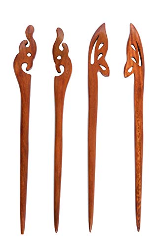 Hair Chopsticks a Must-Have Hair Accessory For Women, Retro Fashion Chopsticks for Long Hair (Set 2PCs Wooden hair sticks)