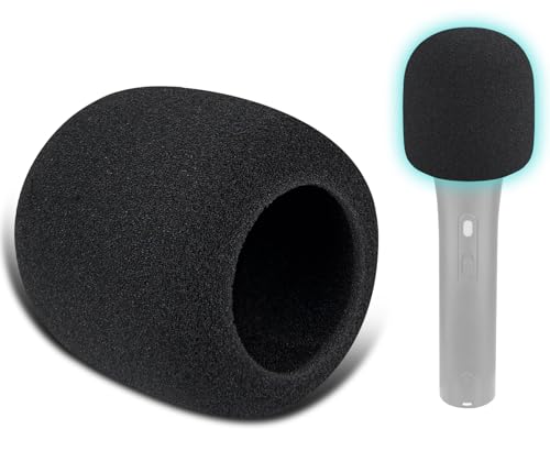 SOULWIT 2Pcs Microphones Pop Filter for Audio-Technica ATH ATR2100x-USB Cardioid Dynamic, Protective Mic Cover Windscreen Foam - Black