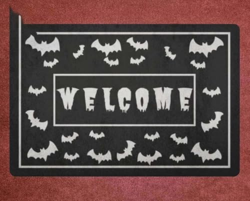 ���փ}�b�g �S�V�b�N�z�[���f�R���[�V���� - �N���C�W�[�o�b�g 50×80cm doormat Gothic Home Decor - Crazy Bats