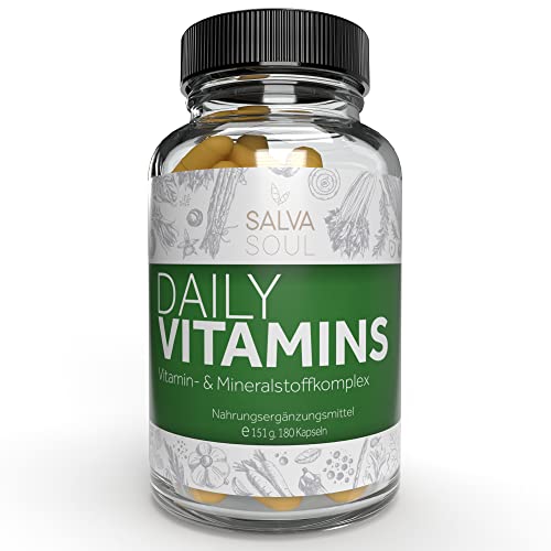 AKTION - Multivitamin - Daily Vitamins. Umfangreicher Vitamin- und Mineralstoffkomplex für eine optimale tägliche Versorgung an essentiellen Nährstoffen. 180 Kapseln für 3 Monate Cover