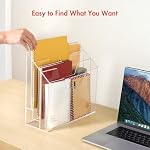 BEYGORM Porte dossier acrylique, 3 Tieres Clear Wall suspension Magazine rack, bureau Grand support de fichiers à niveaux verticaux pour bureau et maison, stockage de fichiers droit pour bureau