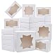 20 PCs 3-Sizes Cardboard Bakery Cookie Boxes Set with Window Auto-Popup for Christmas Cupcakes, Cookies, Brownies, Donuts, Truffles Gift-Giving.