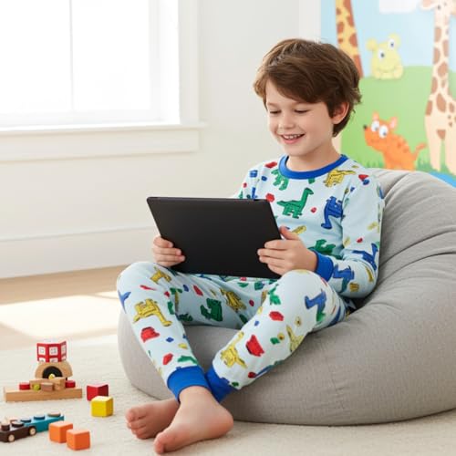 Image of PATPAT Toddler & Kids Pajama Sets with Bamboo Viscose, Snug Fit Pjs for Girls, All-Season Comfort Sleepwear, Ages 2-12 Years