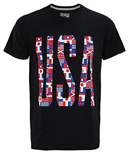 adidas Men's Go to Graphic Tee's, USA-Black X-Large