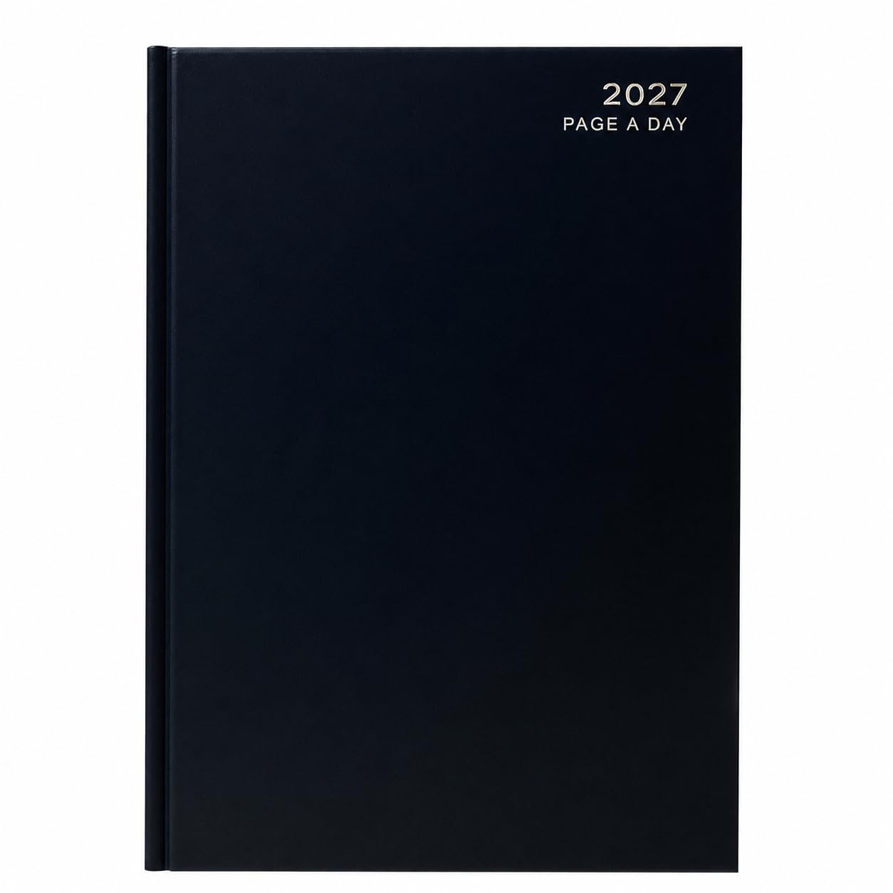 2027 Diary A5 Day a Page Black - Hard Backed Casebound Desk Diary with Ribbon Marker for Business, Office & Personal Use
