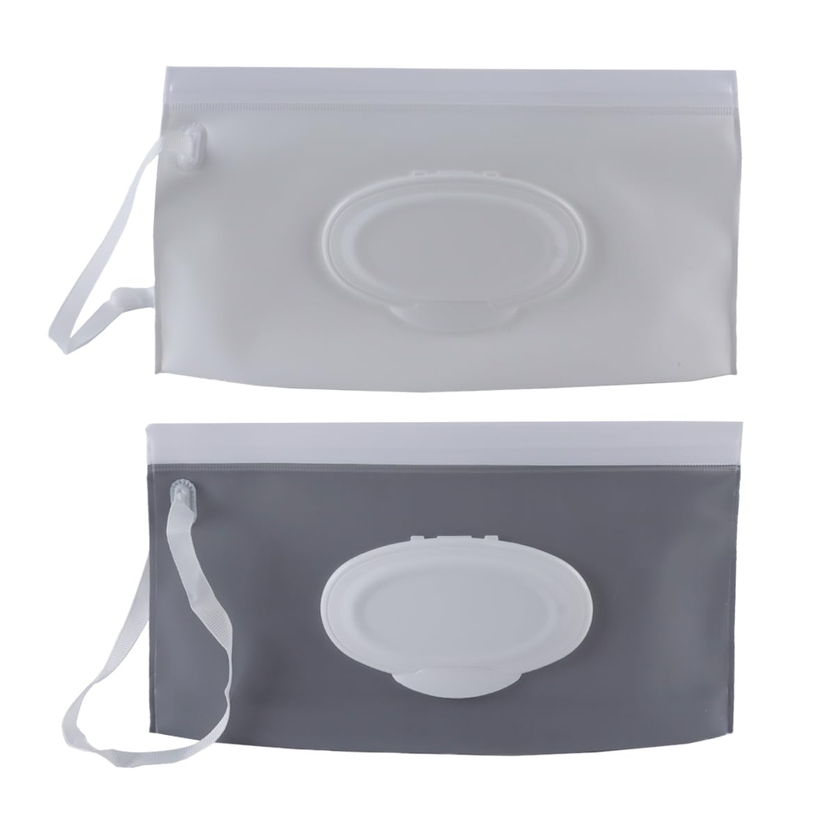Riven 2 Pcs Travel Wipe Holder Thin Wipes Dispenser Portable Refillable Reusable Travel for Homen Hiking Use Women Gifts White Gray