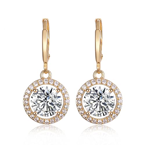Boucles d'oreilles en argent sterling pour femme avec grosse pierre zircone 8 mm