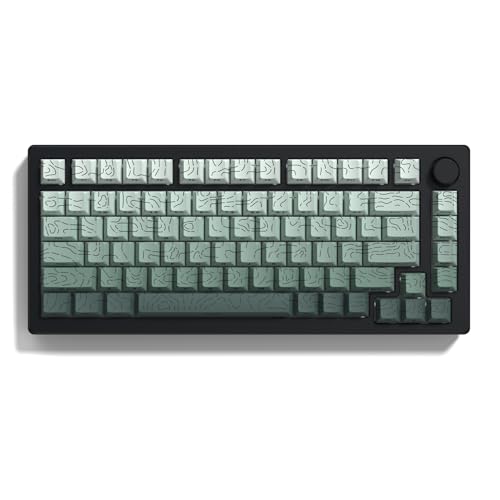 Image of dagaladoo Dark Green Keyboard keycaps,Double Shot PBT keycaps Topographic