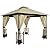 Outsunny 11' x 13' Patio Gazebo, Double Roof Outdoor Gazebo Canopy Shelter with Netting & Curtains, Steel Corner Columns for Garden, Lawn, Backyard and Deck, Beige
