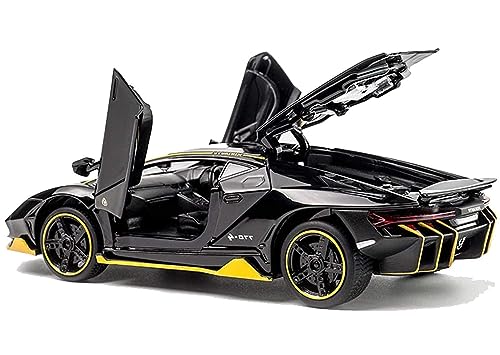 Image of Lamborghini Black Model Car with Box, Zinc Alloy Pull Back Toy car with Sound and Light for Kids Boy Girl Gift [Colors as Per Stock]