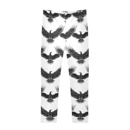 Girls' Athletic Leggings Ankle Length Yoga Dance Pants Kids Teen 4T Crow