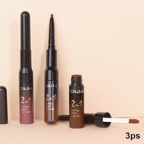 Image of evpct 3Pcs Pale Neutral True Nude Matte Lip Liner & Liquid Lipstick Stain Makeup Set for Women, Lip Liner Stain Long Lasting Waterproof Smudge Proof, Cruelty Free Lip Makeup 24 hours originales labios