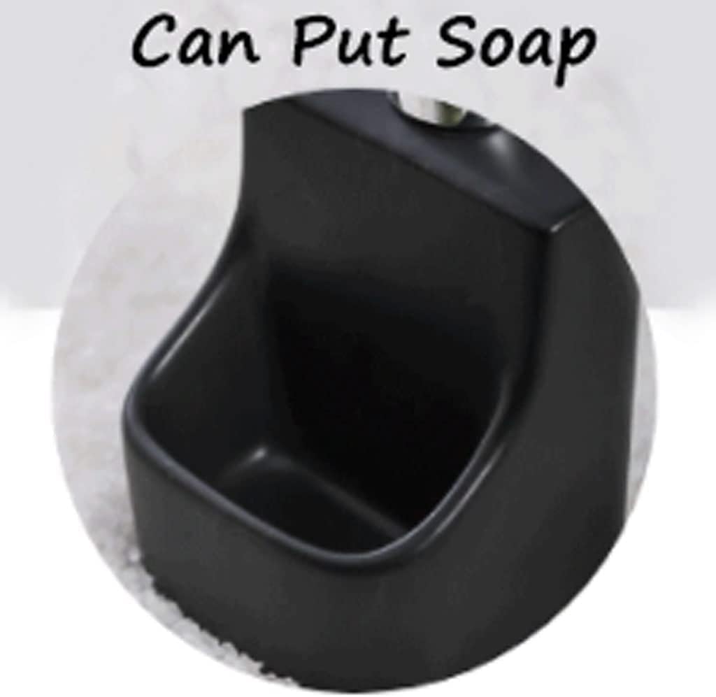 Kreatywny dozownik mydła z uchwytem na gąbkę Matowa ceramiczna pompka do Metalowa, nierdzewna Dozownik balsamu 390 ml/13,2 uncji(Matte Black,2 Pack)