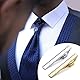 LONSVTTU 2 Stück Krawattenklammer Herren Krawattennadel Gold, Silber mit Geschenkbox für Valentinstag, Weihnachten, Klassischer Business-Stil, Krawattennadel für Herren