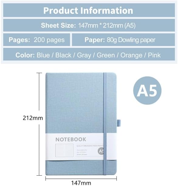 Miniatura 3 de Cuaderno personalizado, puede grabar logotipo, textoimagen, cuaderno A5 personalizable, diario diario para escritura, 192 páginas rayadas de 8.3 x